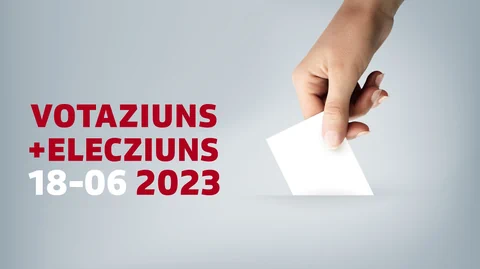 Schriftzug: Votaziuns + elecziuns 18-06-2023