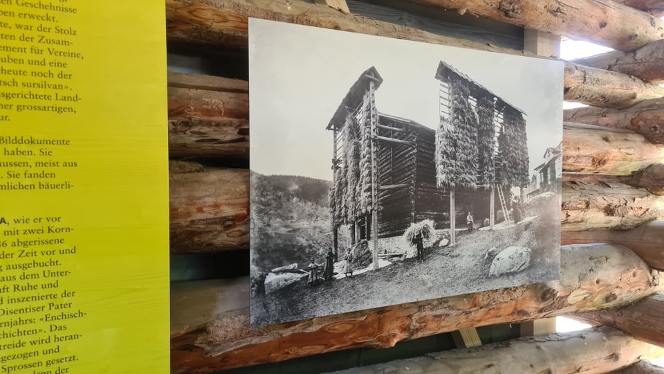 Der Stall auf einer historischen Fotografie wo die Ausstellung La Vitrina ein Zuhause gefunden hat. 