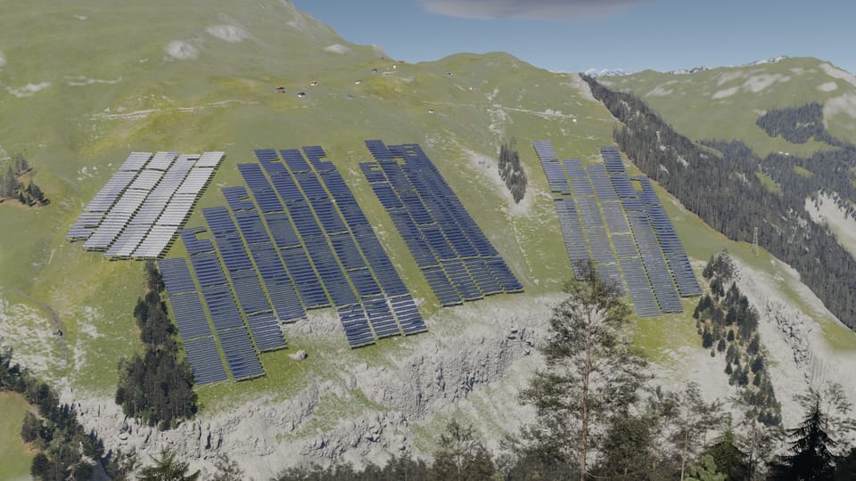 Ein Projekt für eine Solaranlage in den Bergen.