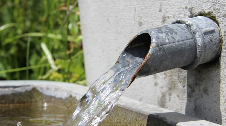 Ein Brunnen auf der Alp Naustgel.