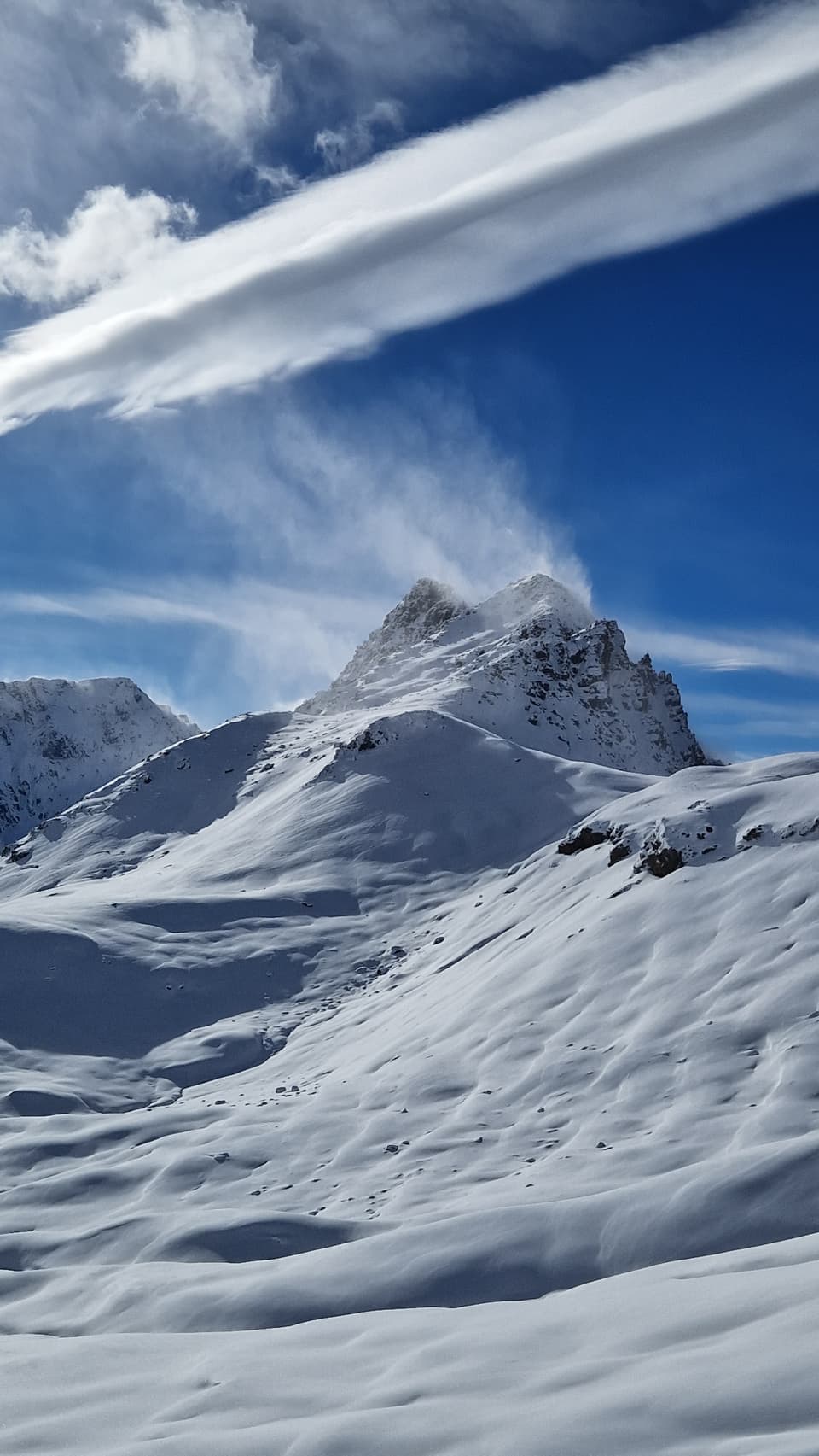 Val d'Agnel verschneit bei Tag