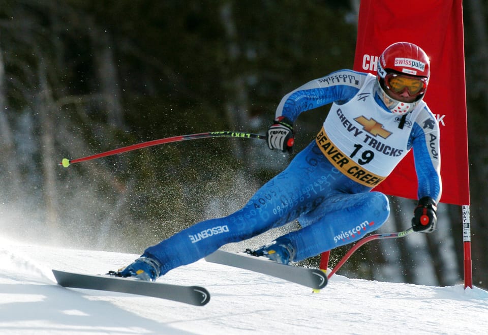 Der ehemalige Skirennfahrer Franco Cavegn während einer Abfahrt in Beaver Creek.